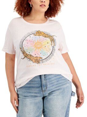 Love Tribe Womens Trendy Plus Size Tiger Celestial-Graphic T-Shirt